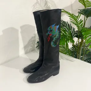 Vintage Dragon Embroidered Boots