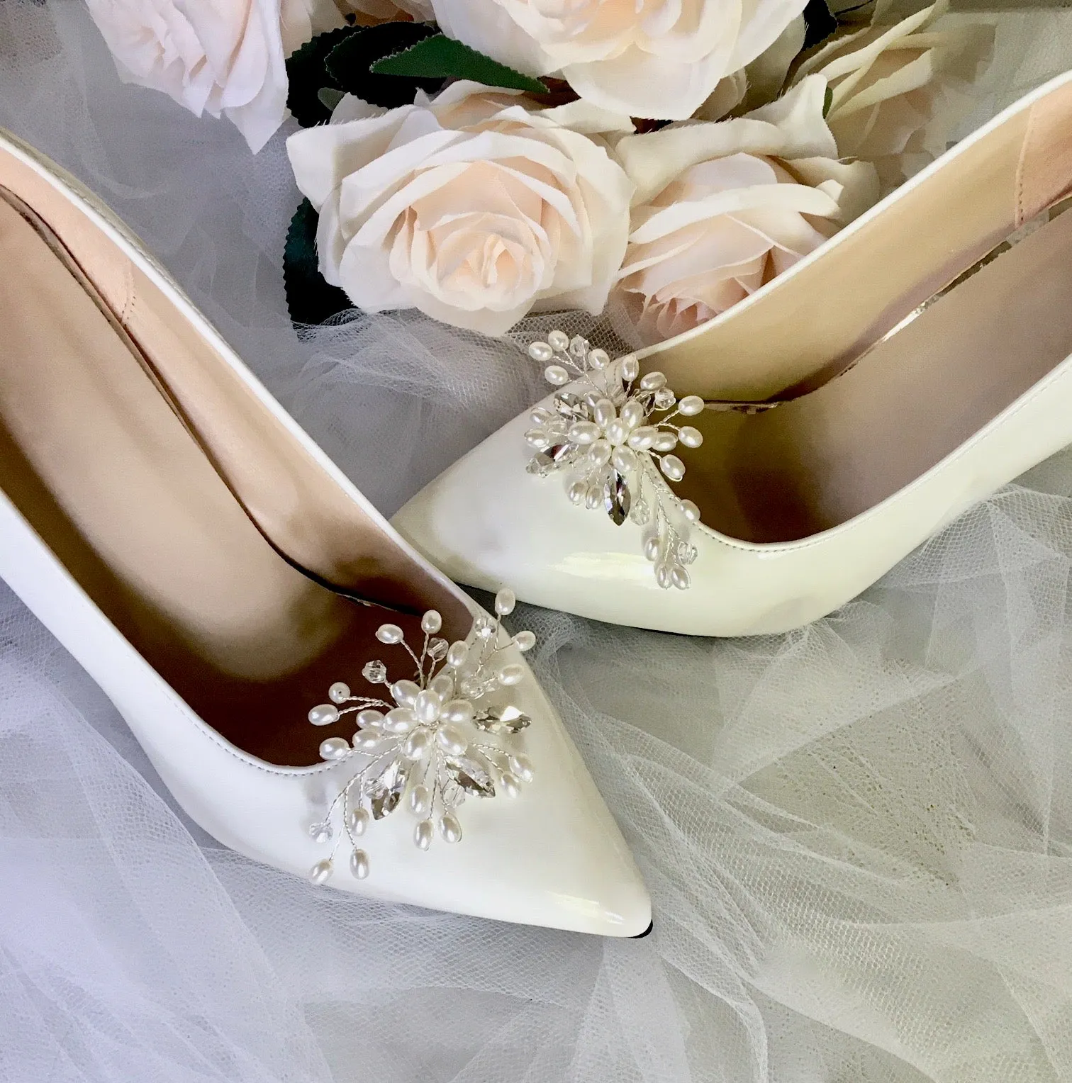 Wedding Accessories - Pearl and Crystal Bridal Shoe Clips