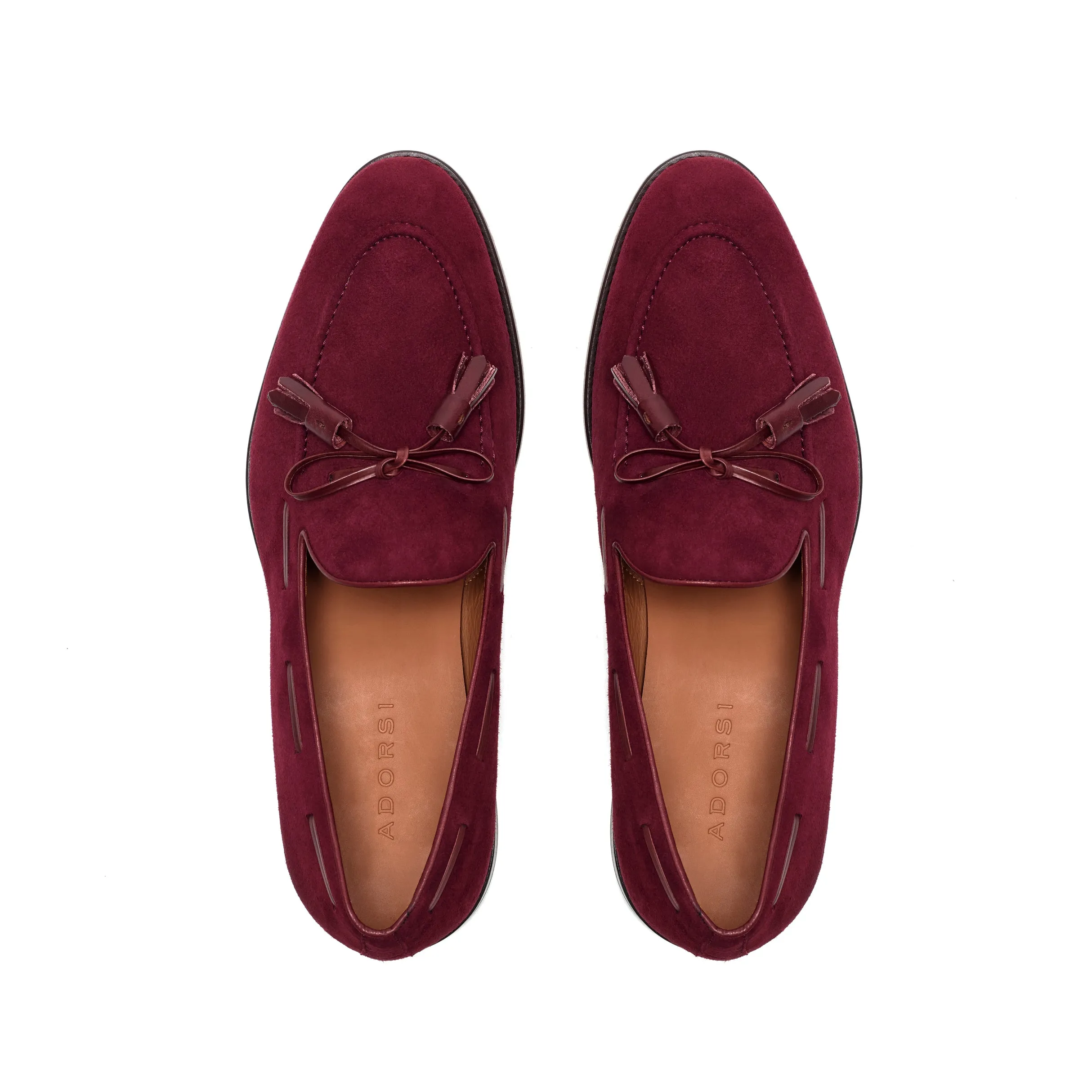 Wine Suede Laced Tassel Loafer