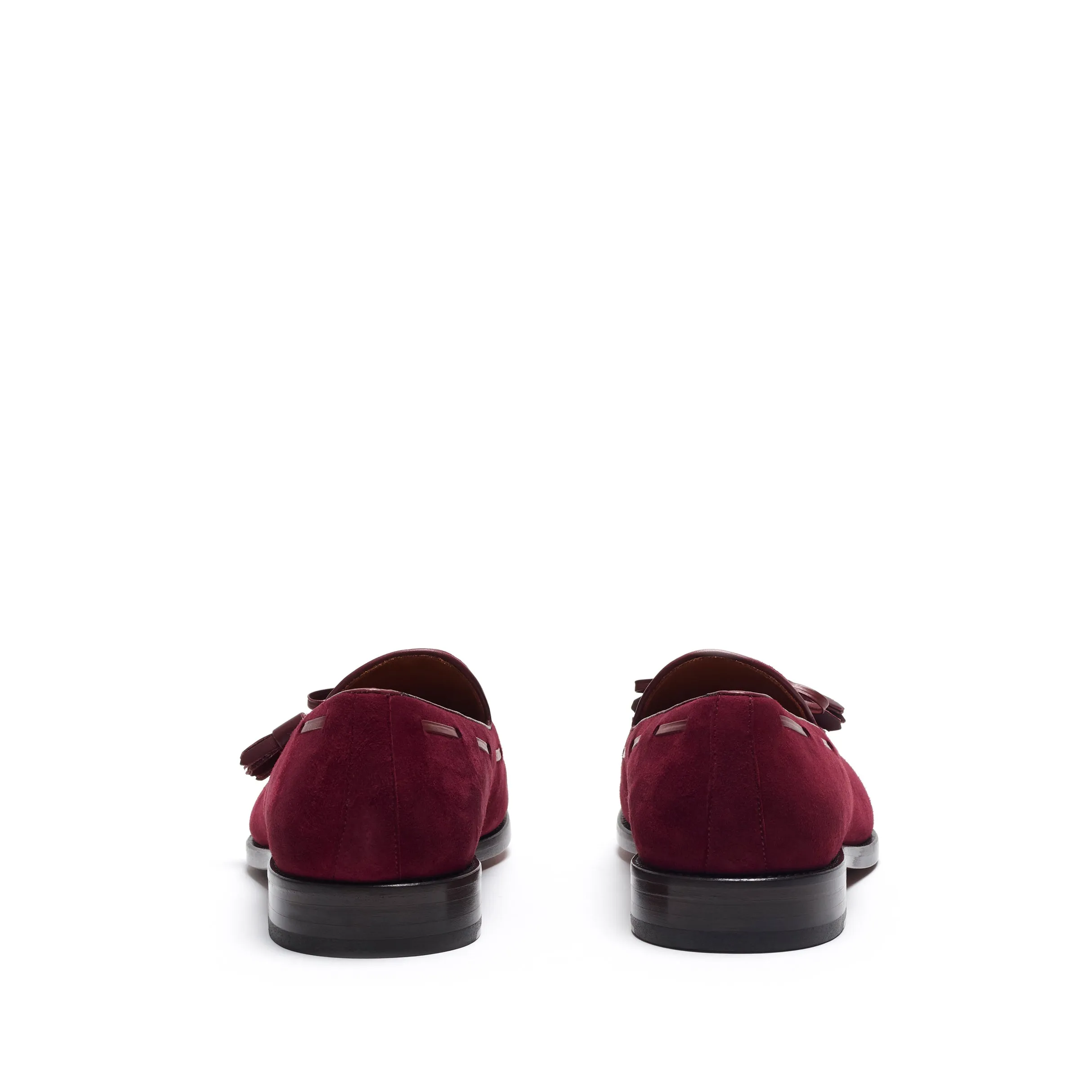 Wine Suede Laced Tassel Loafer