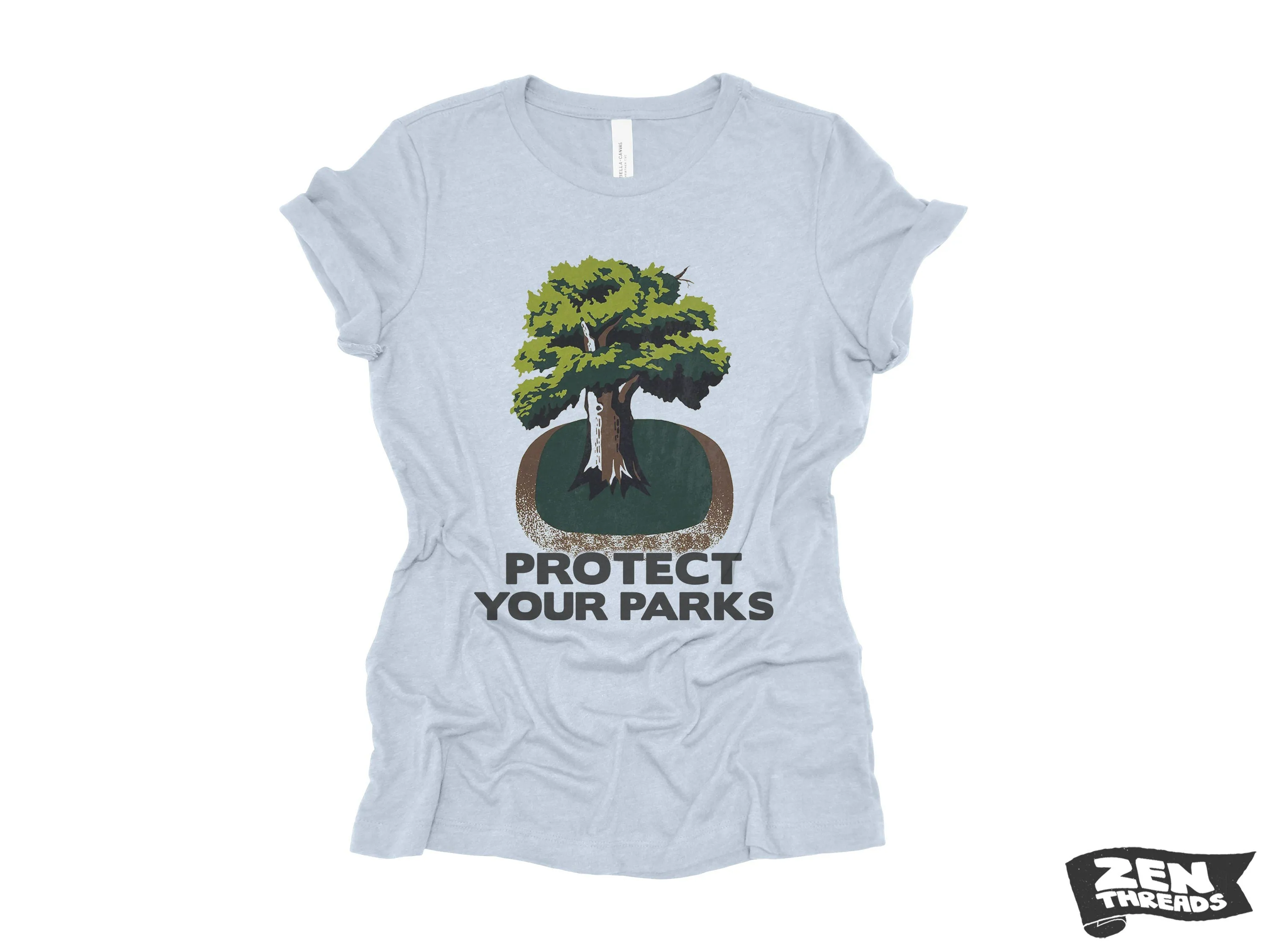 Womens Boyfriend Tee PROTECT YOUR PARKS relaxed jersey national park T-shirt Zen Threads   Bella Canvas 6400 custom