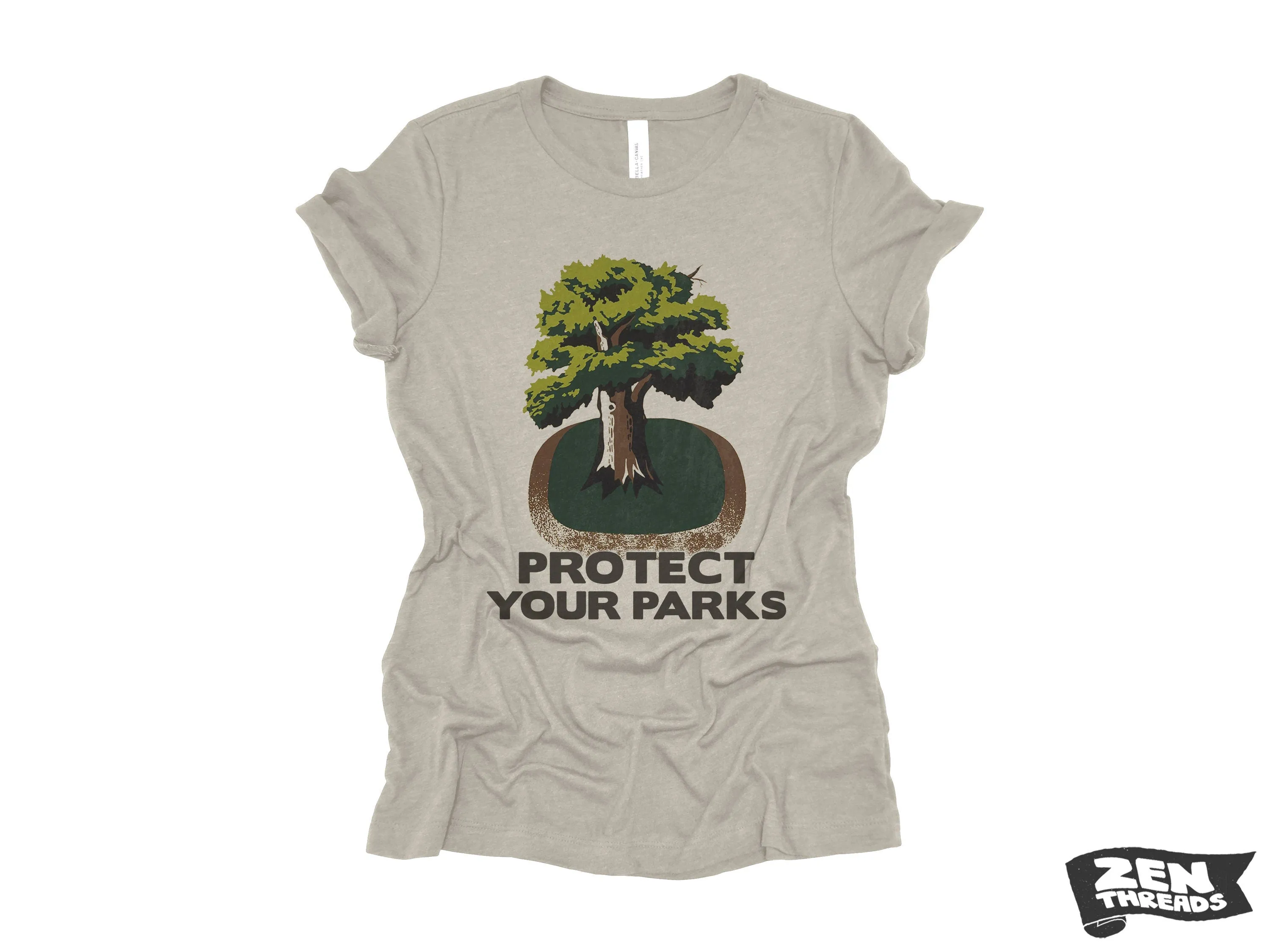 Womens Boyfriend Tee PROTECT YOUR PARKS relaxed jersey national park T-shirt Zen Threads   Bella Canvas 6400 custom