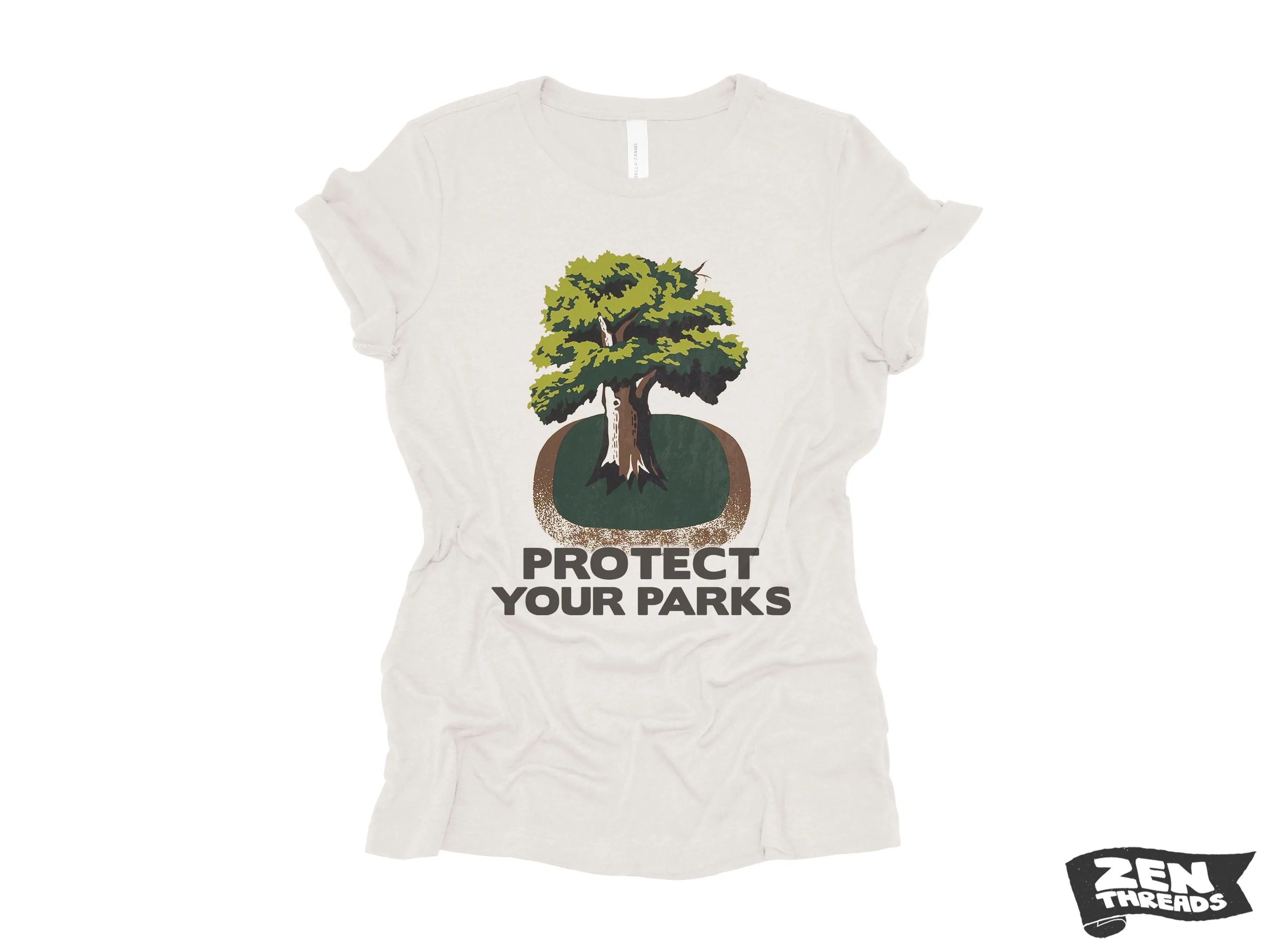 Womens Boyfriend Tee PROTECT YOUR PARKS relaxed jersey national park T-shirt Zen Threads   Bella Canvas 6400 custom