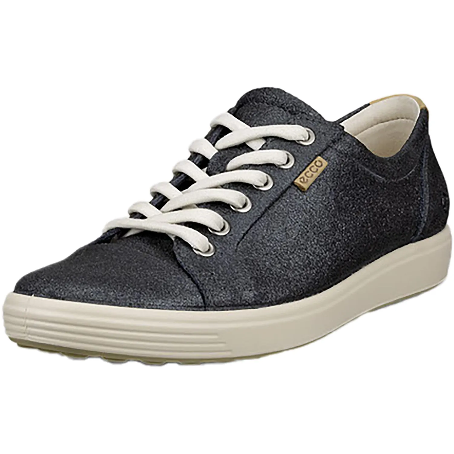 Women's Ecco Soft 7 City Sneaker Silver Heavy Suede