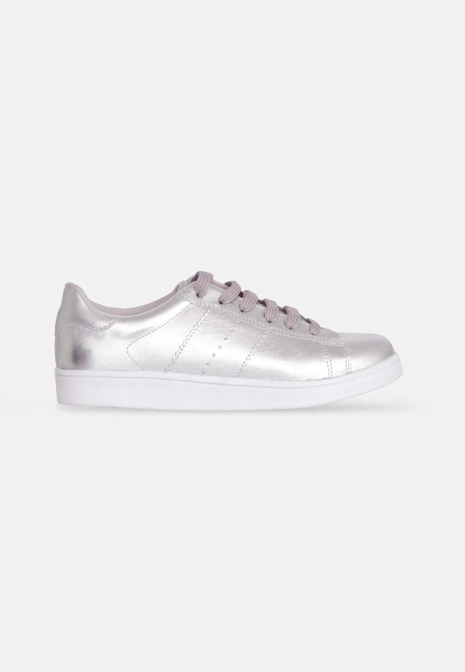 Women's Metallic Golden Leather Sneakers