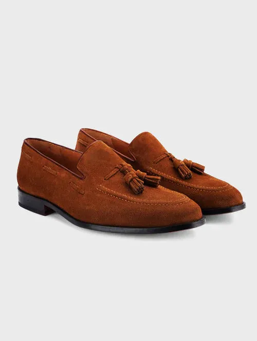 Wyatt Tassel Loafer-Cognac Suede