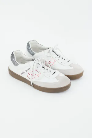 X Lotto White & Multicolour Leather Low Sneaker