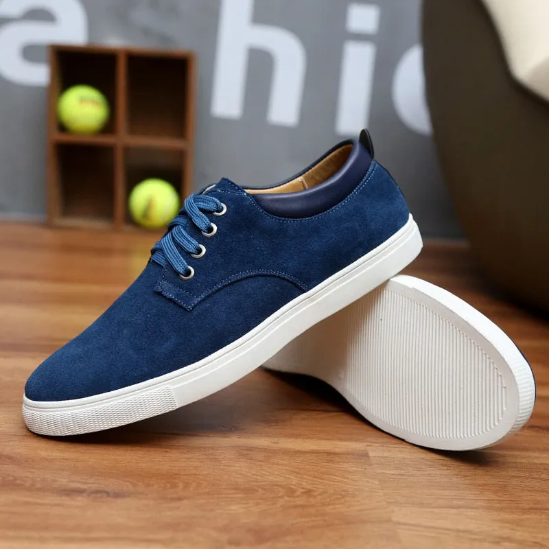 xiangtuibao Spring/Autumn New Men Shoes Fashion Sneakers Casual Luxury Shoes Men Cow Suede Lace-up Low-cut High Quality Plus Size 38-49