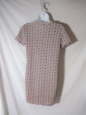 ZARA TRAFALUC Mini Dress FALL WINTER COLLECTION S Brown White Bodycon